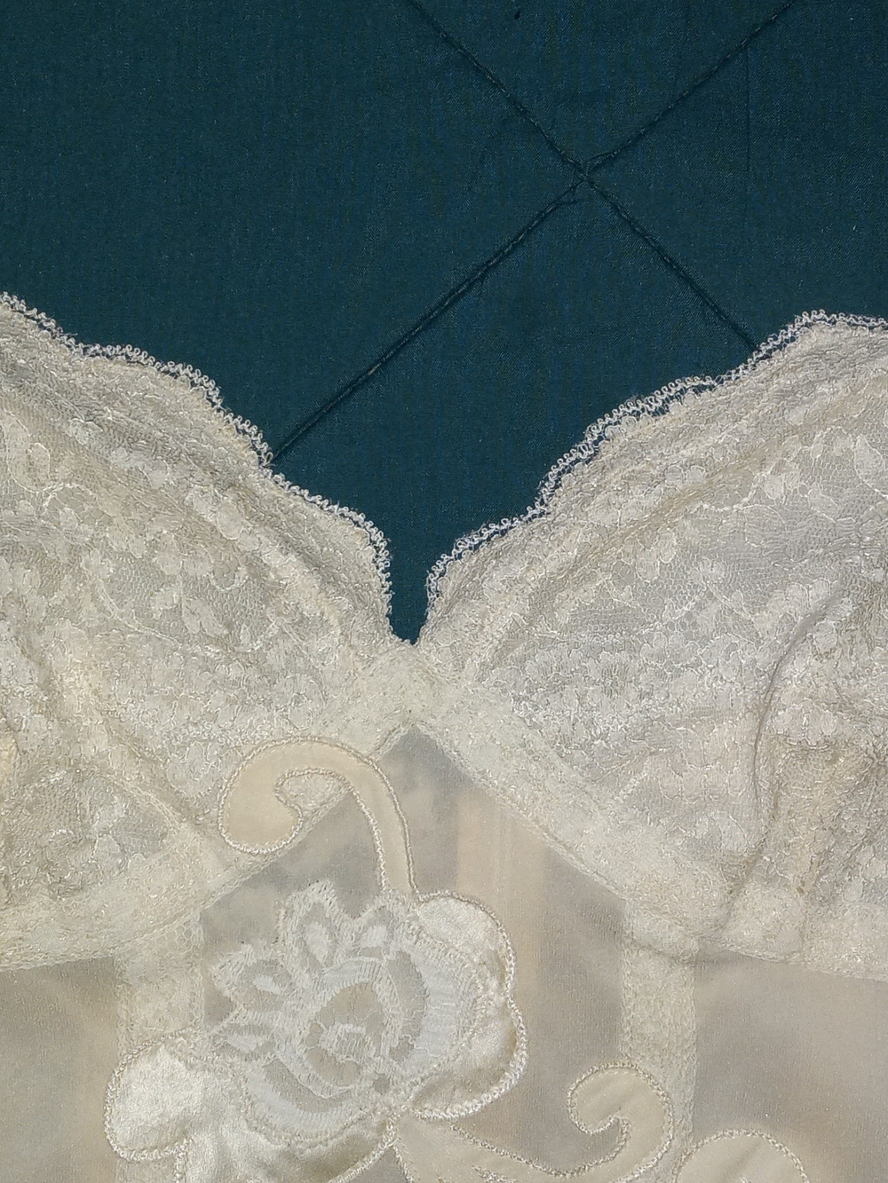 Dolce&Gabbana Vintage Y2K Ivory Colored Silk/Lace Camisole W/Floral Apliques - Picture 3 of 15